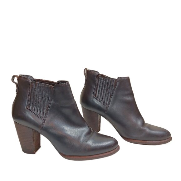 UGG Dark Brown Leather Ankle Booties - Picture 3 of 5
